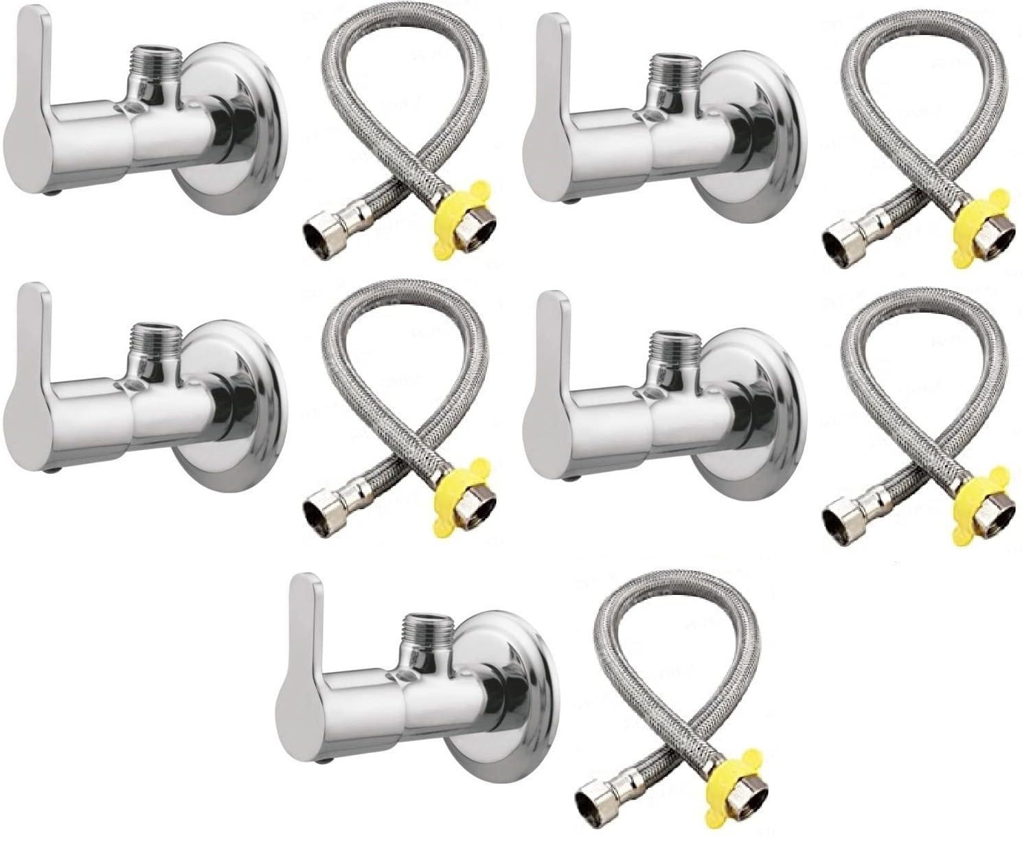 Senkiddpro Steel 5pcs Angle Wall with 5pcs Connection pipe for Sink/washbasin Chrome Finish Geyser water Saving Aerator Suitable for Washbasin,Sink,Bathroom &Kitchen Bib Tap Faucet (B0CBMFBG2L) Amazon Price History, Amazon Price Tracker