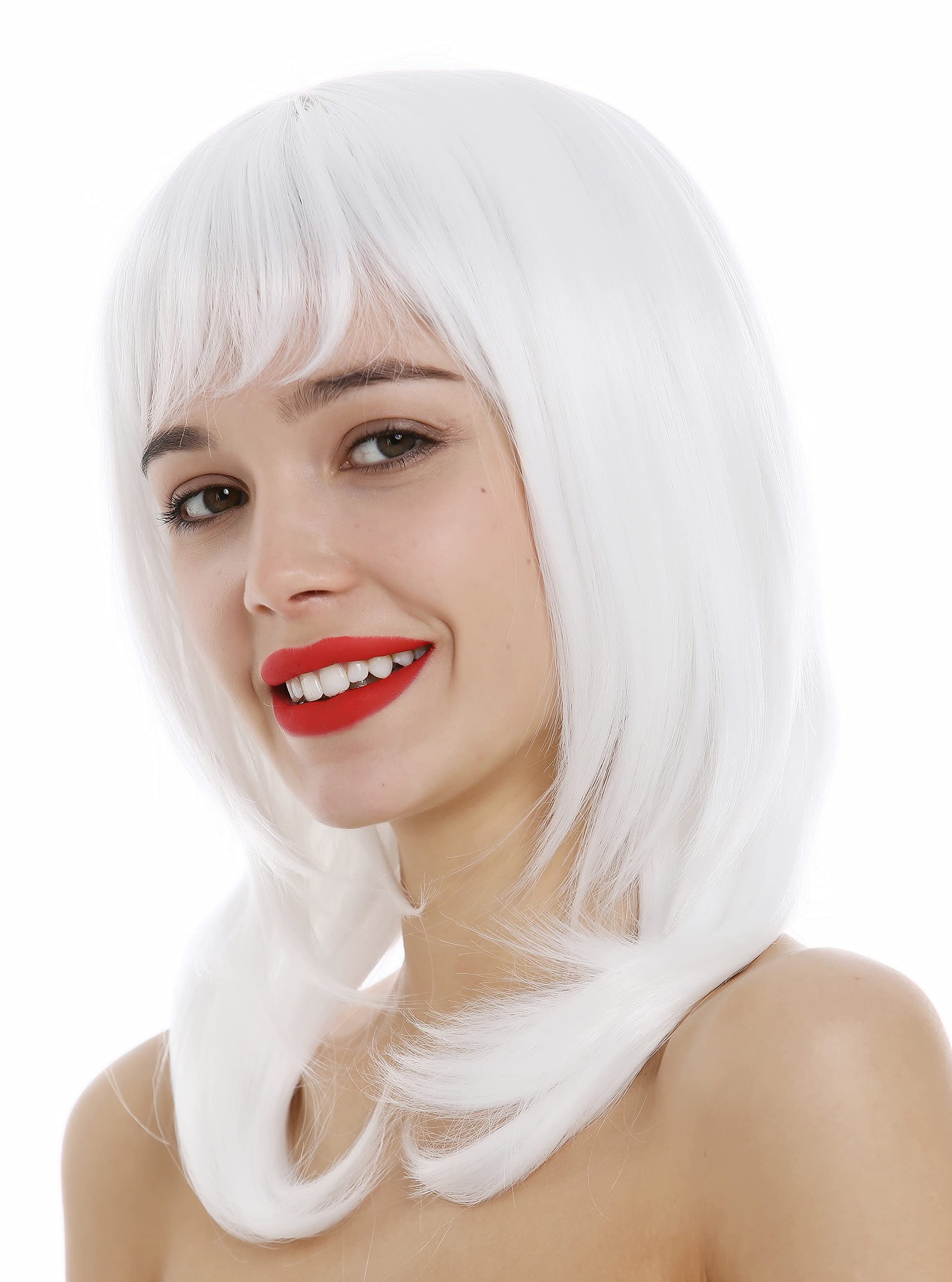 WIG ME UP - 3003-1001 Lady Wig shoulder-length medium long layered straight hair white, white (1001) - Image 2