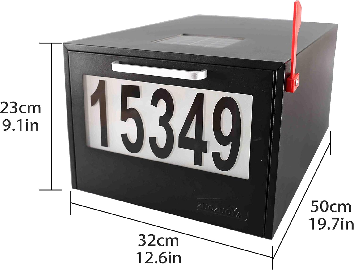 Get Cheap Price Black Post Mount Mailbox - 2 Lighting Modes Solar House Numbers Light Large Capacity Infrared Sensor Illuminated at Night - Iron Address Numbers Mail Box Outdoor