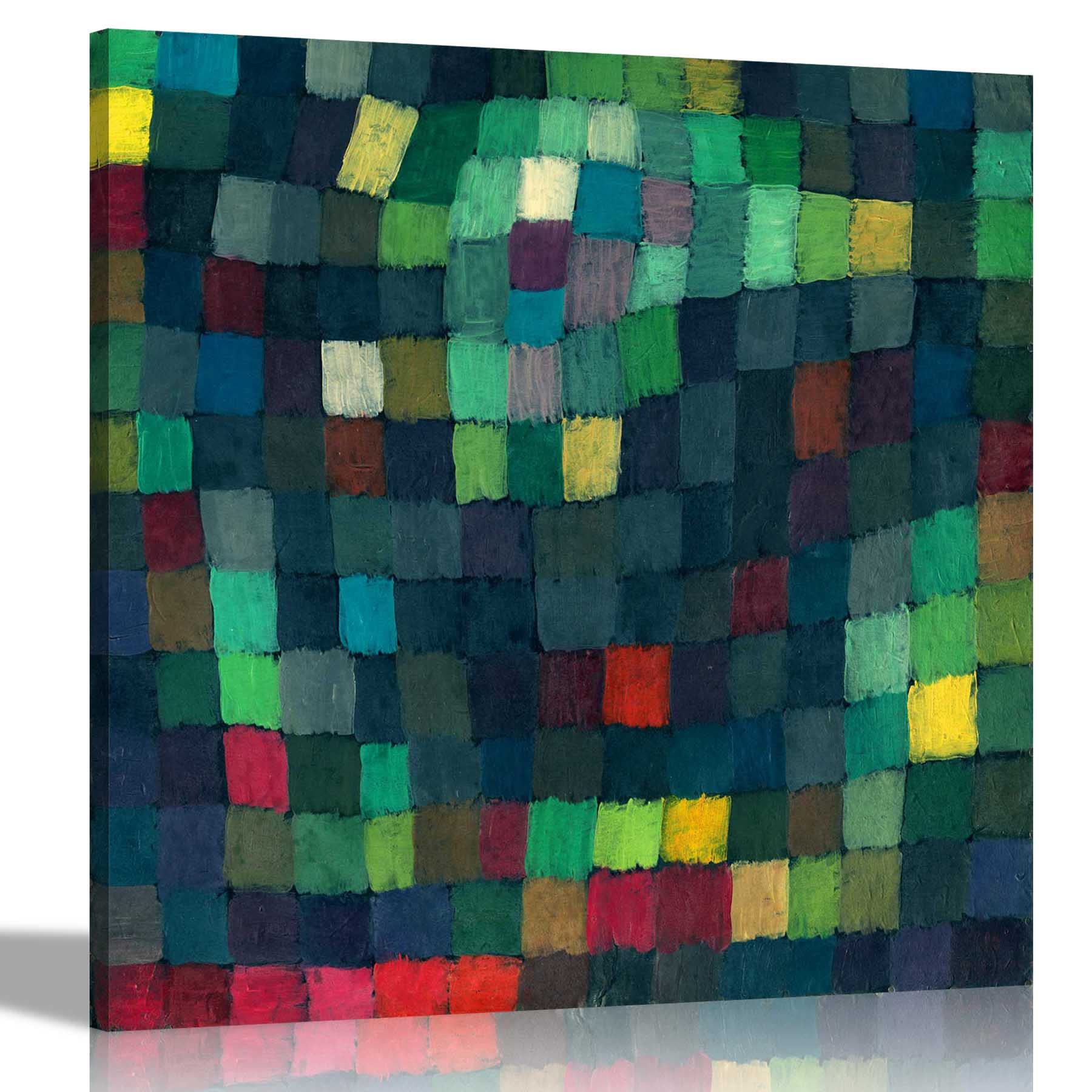 Artley Prints Colourful - May Picture By Paul Klee Canvas Wall Art Prints | Home Decor Contemporary Moden Pictures Expressionism For Living Room, Bedroom, Office 76 X 76Cm (30 X 30 Inches)