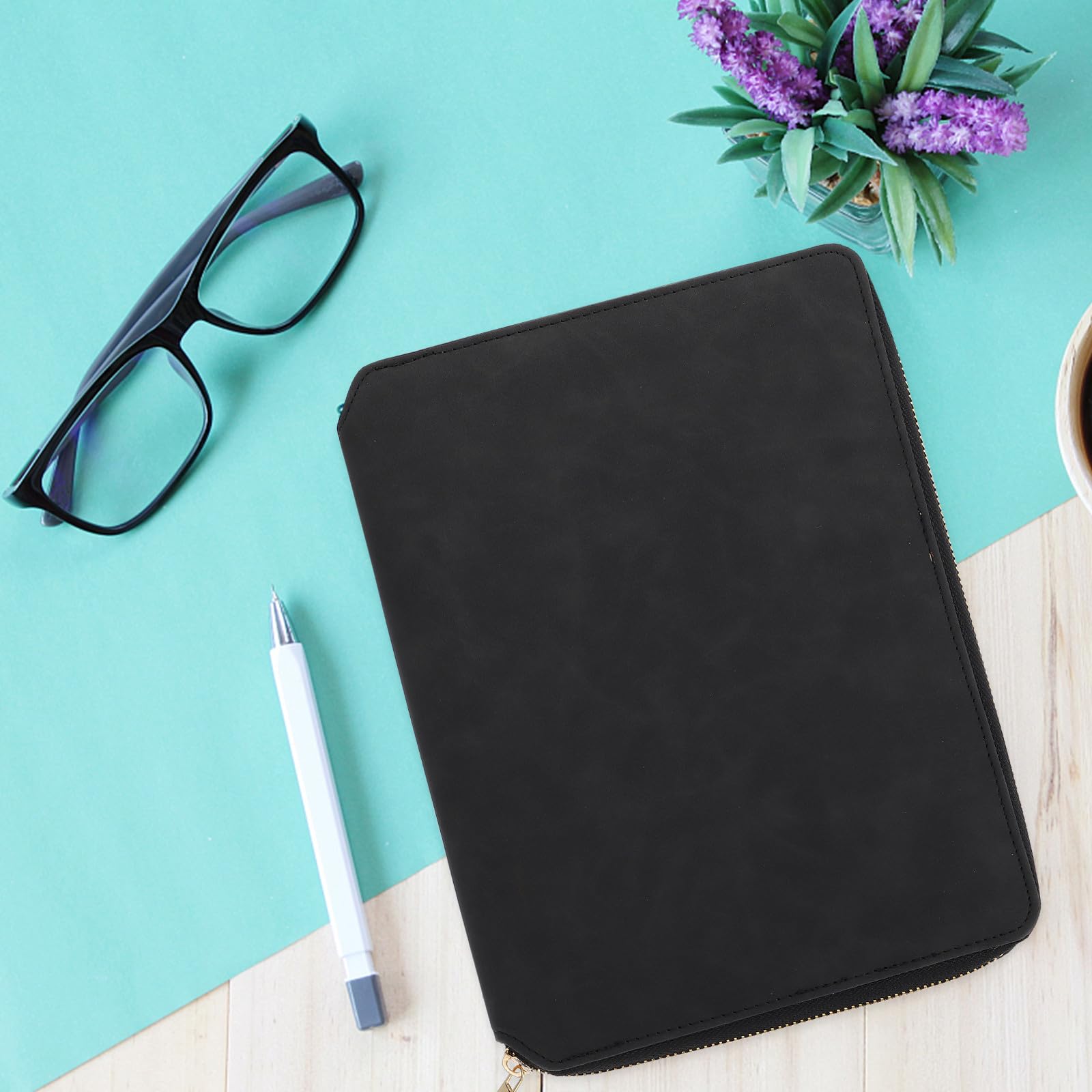 Kichvoe Taccuino Business A5 con Cerniera, Quaderno per Scrittura e Appunti