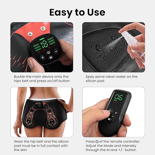 Miniatura 3 de FOPIE Estimulador muscular electrónico HIPS Trainer, estimulador ABS, máquina inteligente de levantamiento de glúteos, aparato inalámbrico