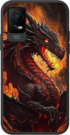 for TCL ION X 6.0" Case, TCL ION V Case for Women Men, Full Body Fit Ultra Thin Flexible Soft TPU Shockproof Protective Phone Case for TCL ION X/TCL ION V, Dragon