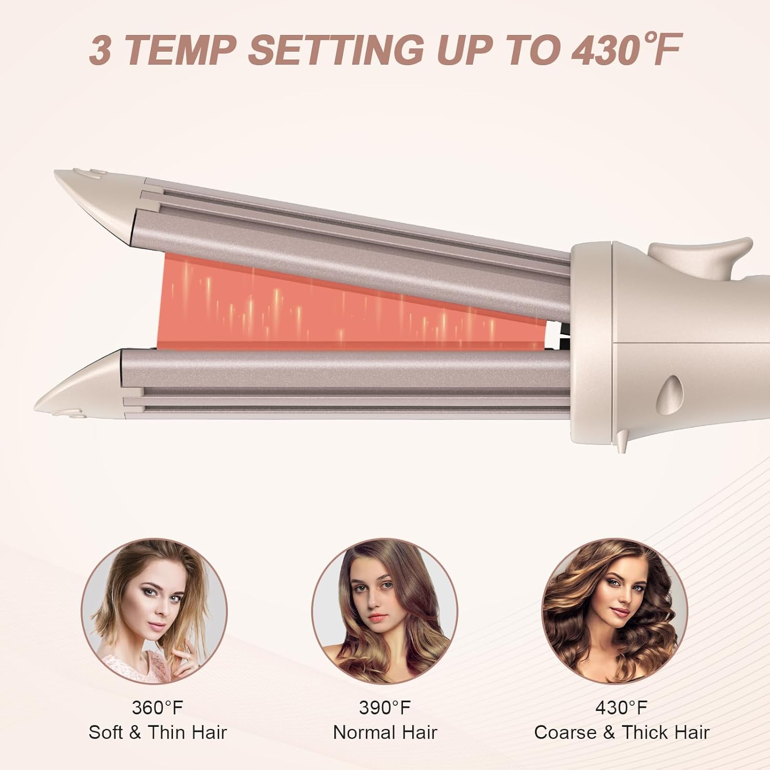 Hair Straightener and Curler 2 in 1,1 Inch Ceramic Ionic Flat Iron Curling Iron in One, Large Barrel Curling Wand with Adjustable Temp for All Hair Types,Heating Up Fast - Image 5