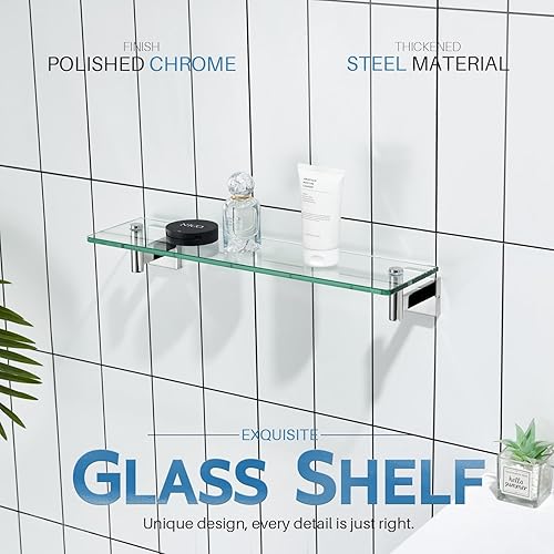 Miniatura 41 de KOKOSIRI Estante flotante para baño, estantes de montaje en pared de 16 pulgadas para dormitorio, sala de estar, cocina, estante colgante pequeño de