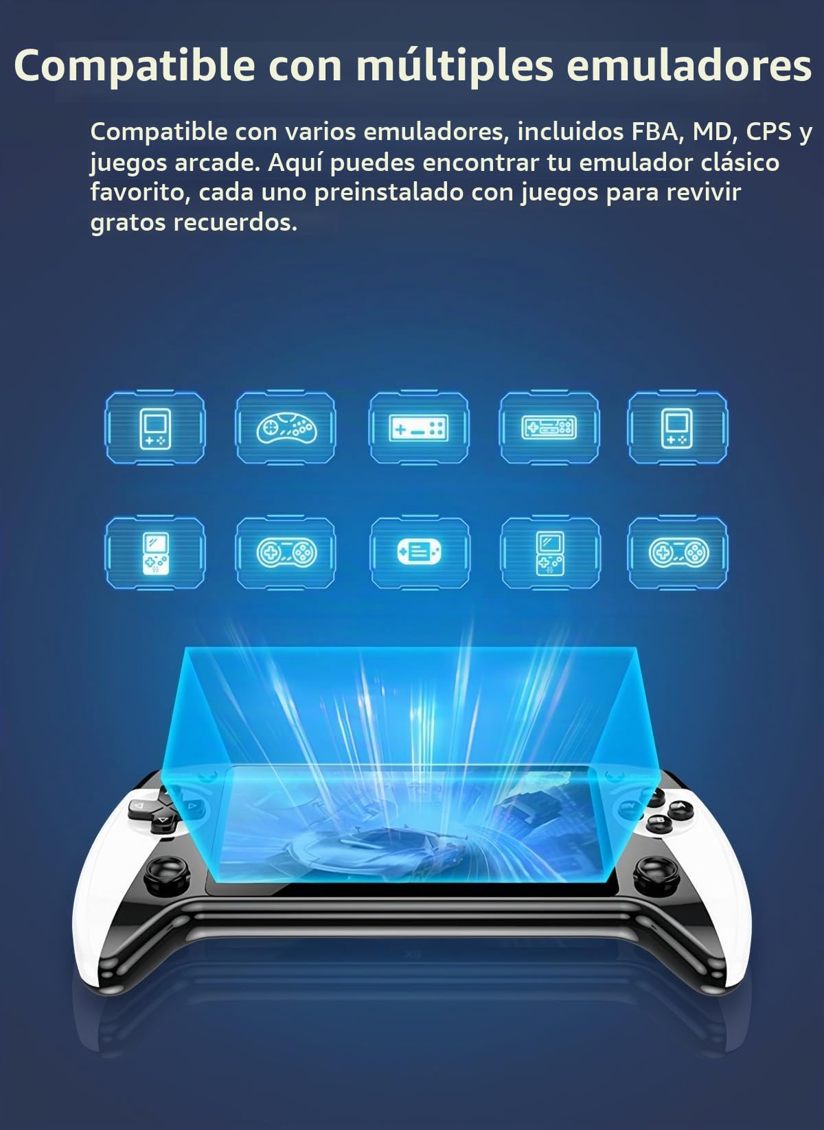 JXD 5.5 Pulgadas Consola Portátil de Videojuegos Diseño de Mando Emulador Múltiple 6200 Juegos Retro Dispositivo MP3 MP4 para Interiores, Exteriores y Viajes Regalo Ideal para Festivales