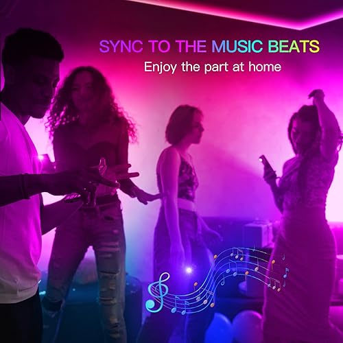 Miniatura 3 de Kit de tiras LED RGB COB, 16.4 pies ultra brillantes (840 LEDsm) luces LED Bluetooth con control remoto de aplicación inteligente, luces LED de