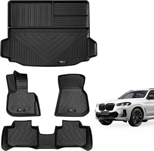 Alfombras personalizadas para piso y forro de maletero compatibles con BMW X3 G01 2018-2024, BMW X4 G02 2019-2024 Todo tipo de clima, material de