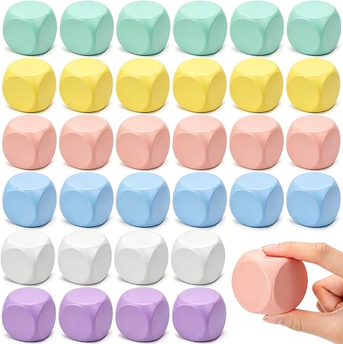 JolliLudo 36 Pcs Stress Balls Cube Bulk for Adults Kids, Macaron Colors