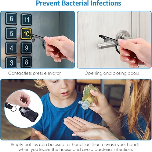 Miniatura 4 de AMIR Juego de llaveros de seguridad para mujeres y niños, 10 piezas de llavero de seguridad con alarma personal de sonido