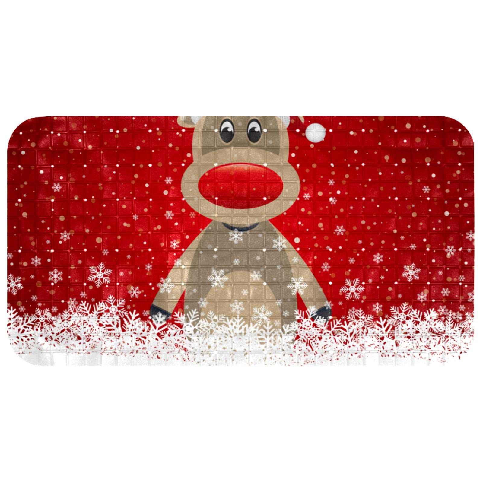 Tapis de bain antidérapant long pour baignoire enfant motif renne