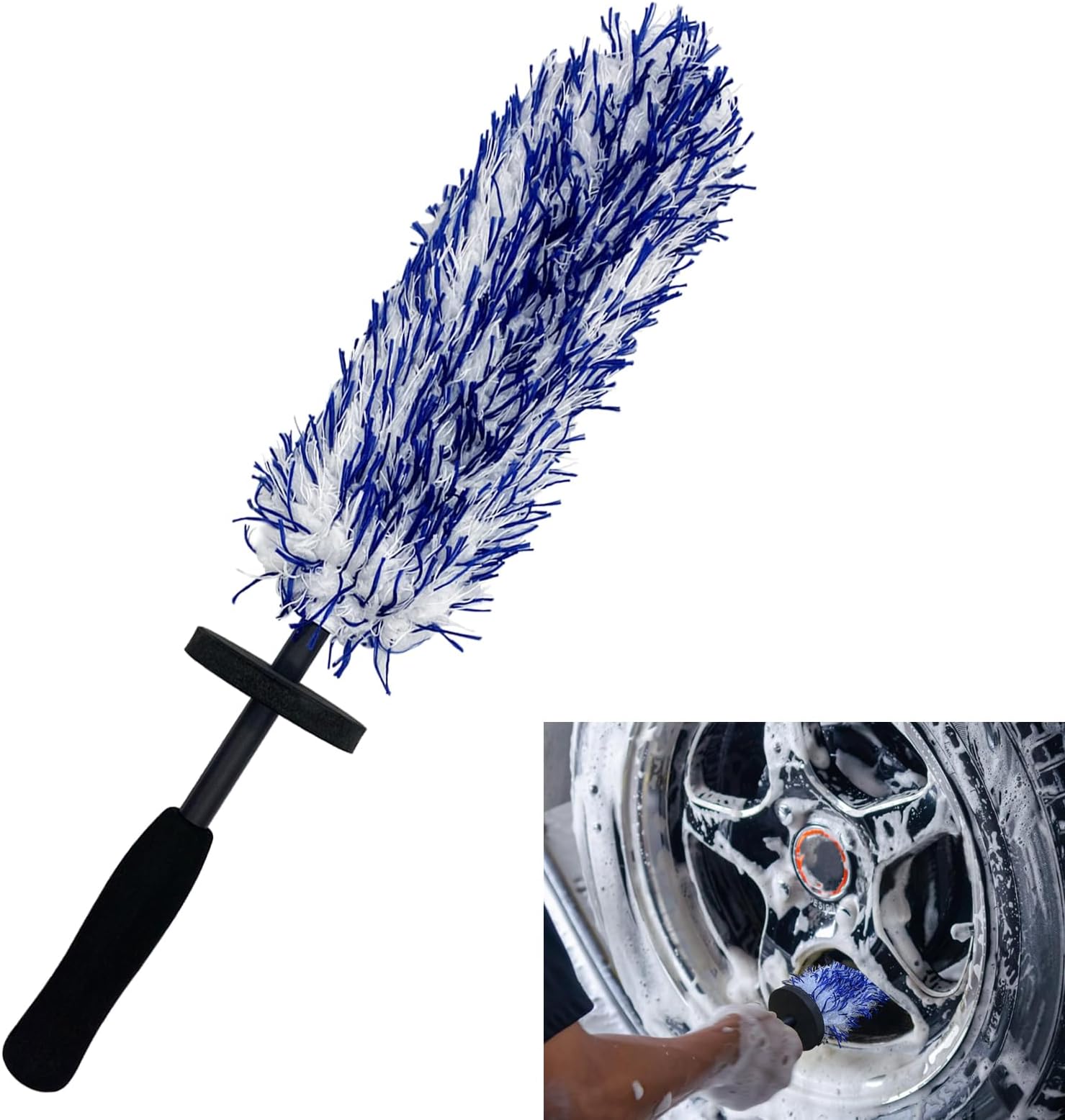 JNBGTU Car Wheel Brush Car No Metal Wheel and Rim Detailing Brush Wheel Brush Alloy Wheel Cleaner Brush Wheel Cleaner Brush Car Alloy Wheel Brush Rim Detailing Brush for Cars Motorcycles Bicycles