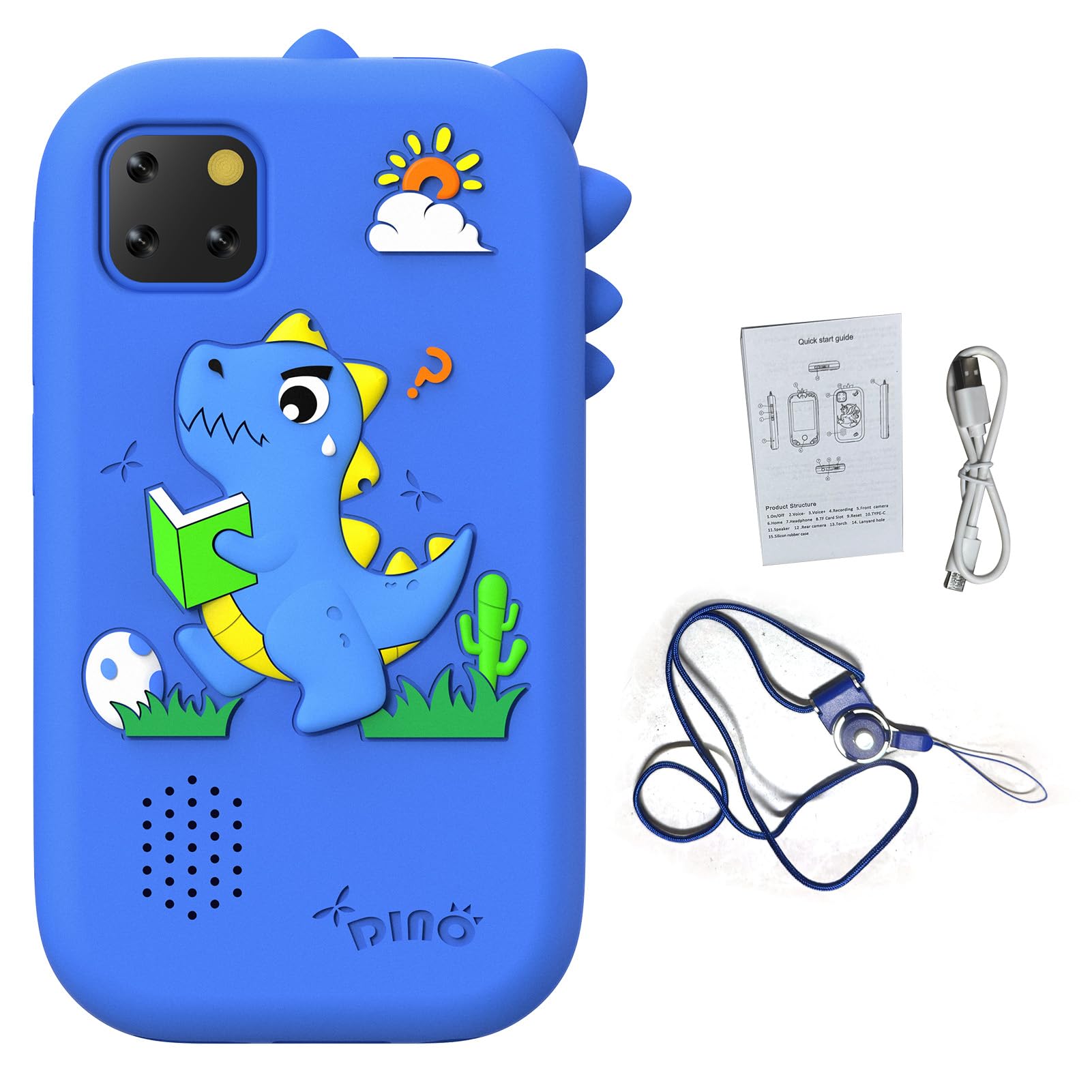 Zunate Telefono per Bambini con Fotocamera da 32 GB e Giochi |Lettore MP3 Touchscreen da 2,8 Pollici per Bambini, Giocattolo Educativo per Ragazze (BLUE)