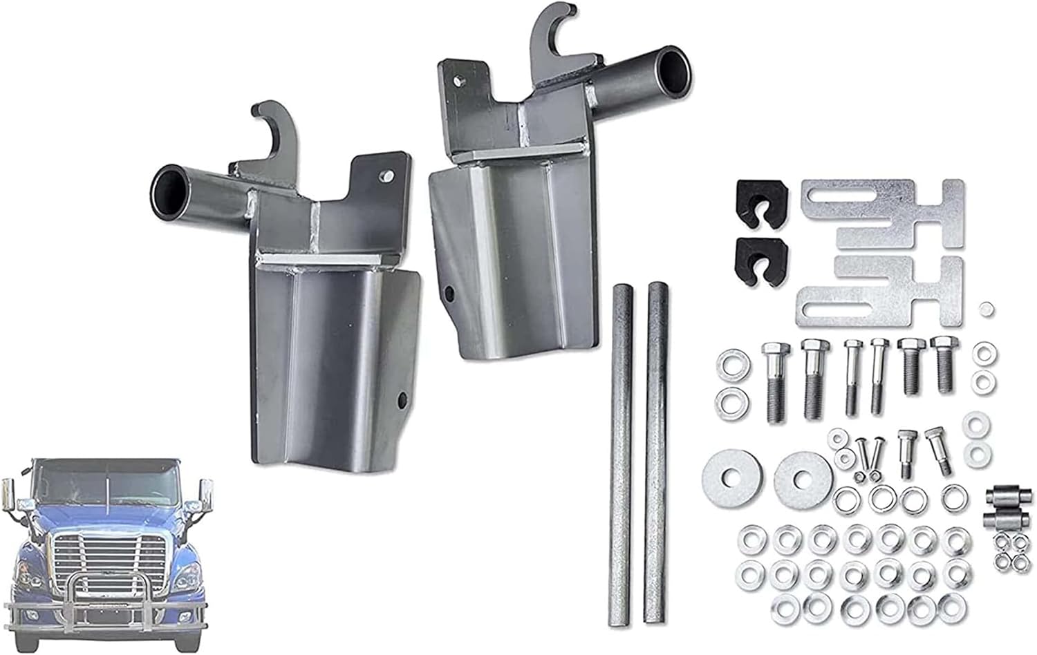 Kozak Bumper Deer Moose Brush Guard Brackets Mounting Hardware Set Compatible with Freightliner Cascadia 2008-2017 Plus Logo Emblem and Kozak Vest Included