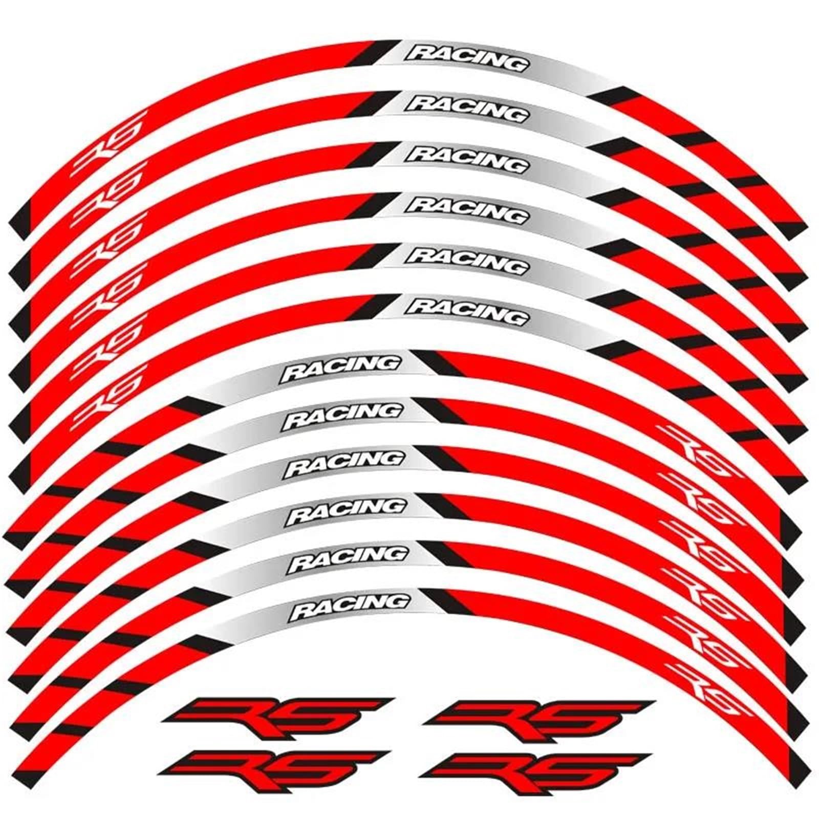 12 Strips Motorcycle Reflective Decals Wheels Moto Rim Stickers for Aprilia RS Rs125 Rs 125(Color11)