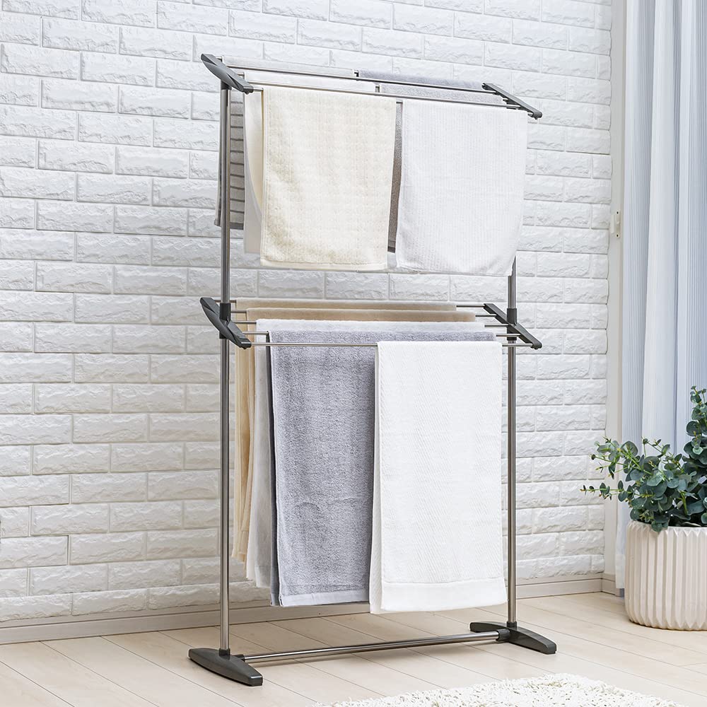 ☆耐腐食ダブルタオルラック 2層 マットブラック ステンレス ☆耐腐食ダブルタオルラック 2層 マットブラック ステンレス