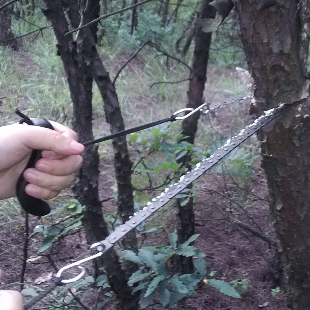 Pocket Chainsaw, Folding Chain Hand Saw Tool for Survival Gear, Cam, Hunting, Tree Cutting or Emergency Kit Fast Wood & Tree Cutting Fil A Scie wire saw wire saw