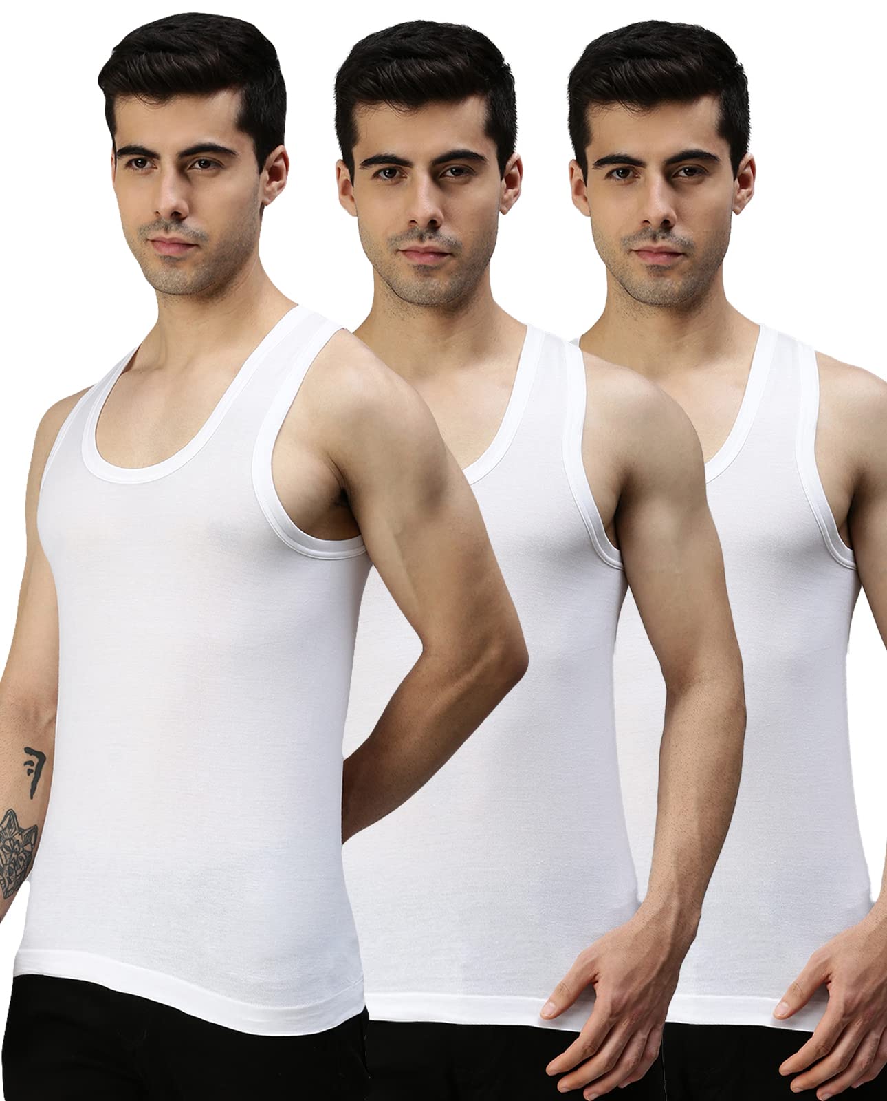 lux cozi Men's Cotton Vest (Pack of 3)-picture-35