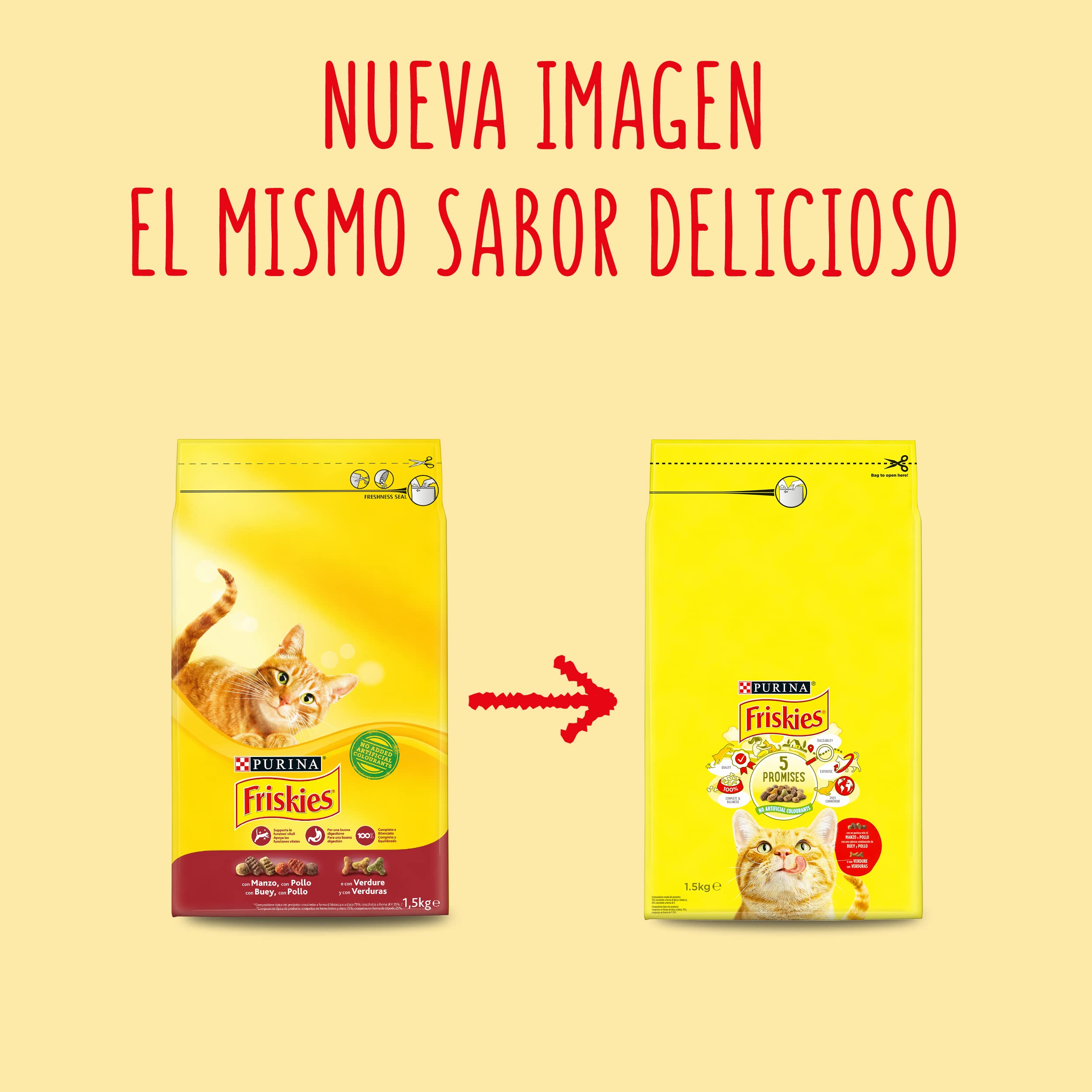 Friskies Purina karma dla dorosłych kotów wołowina, kurczak i warzywa