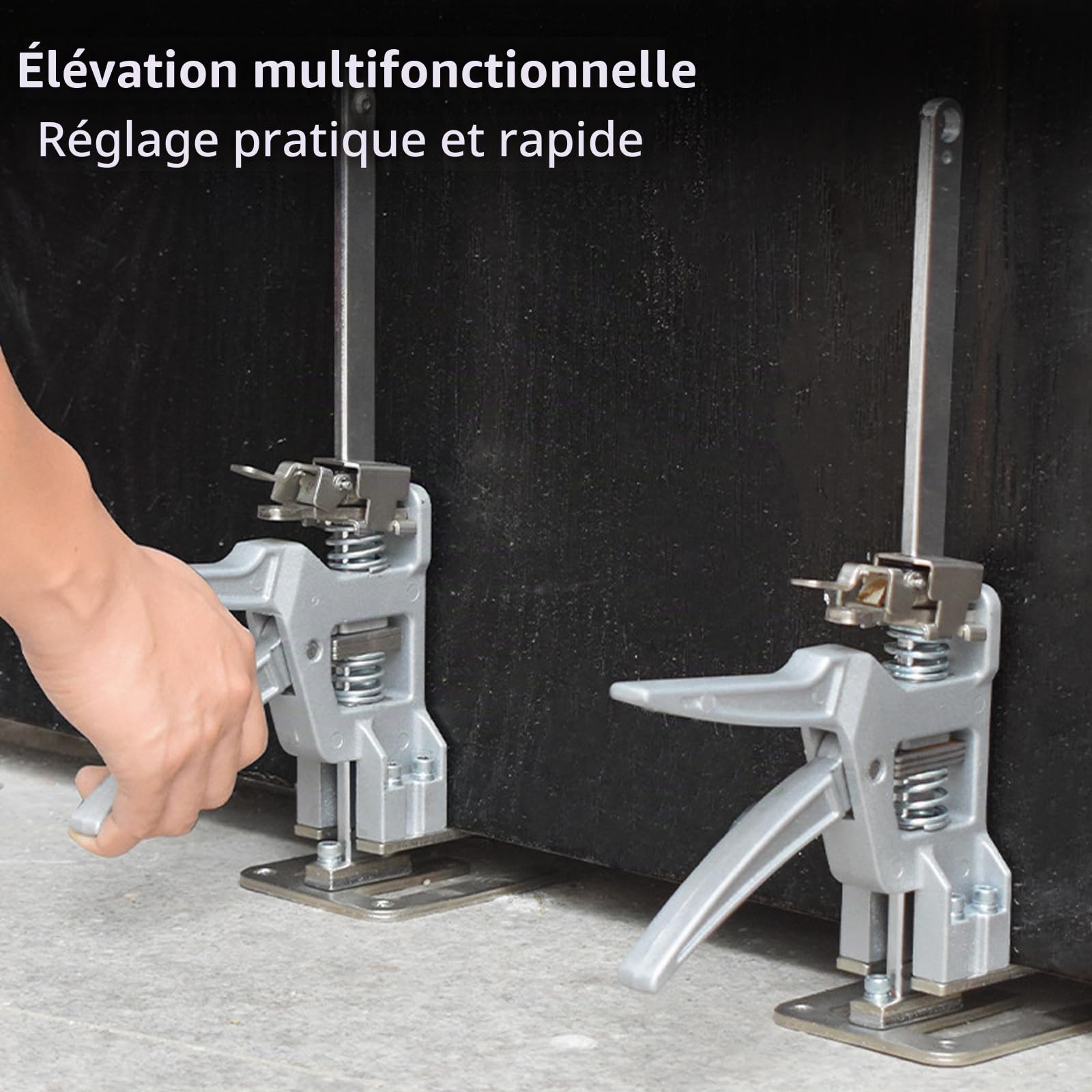 Levage Main Bras,Lève-Plaques Manuel 2 Pièces Levage Économiseur de Travail avec Fonction de Levage Réglable Cric Manuel Meuble Bras d'économie de Main-d'œuvre pour Portes,D'armoires