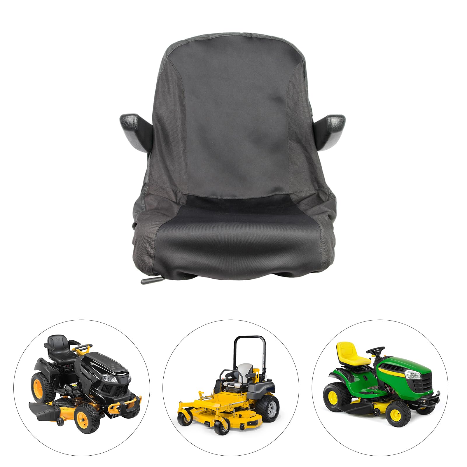 Funda de asiento para tractor, Funda de asiento para cortacésped, Funda de asiento impermeable para tractores, Funda de asiento para tractor de jardín con 2 bolsillos de almacenamiento, tamaño