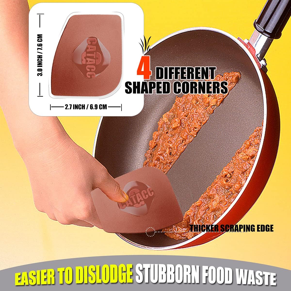Pan Scrapers, 6 Pack Plastic Dish Scraper Nonstick Cooking Pan Scraper Tools for Cast Iron Cookware, Dishes, Pans