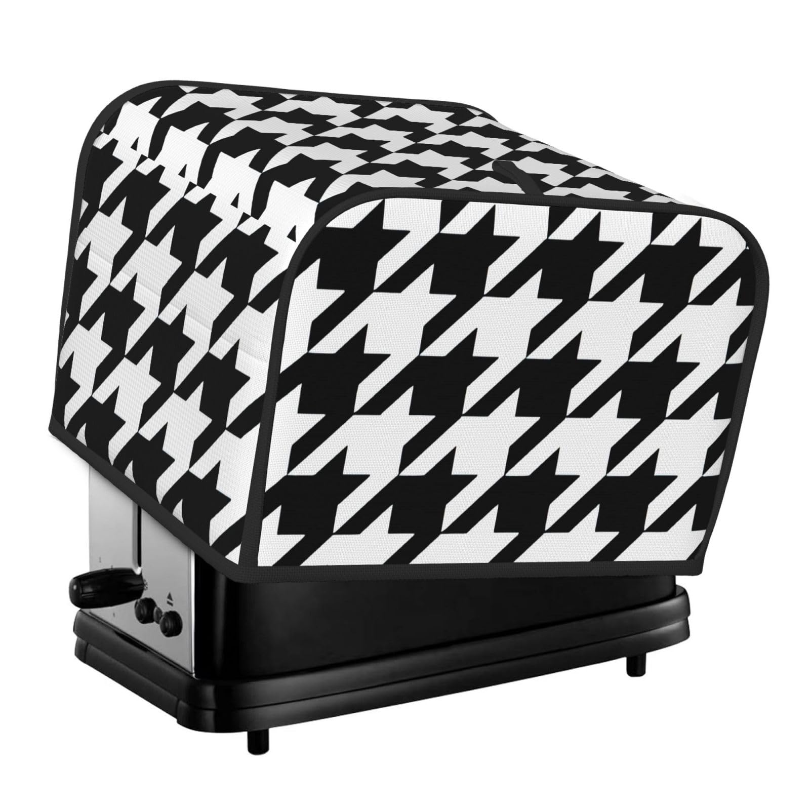 Houndstooth Black Print 4 Slice Toaster Cover Toasters Dustproof Heat Resistant Kitchen Appliance Protector