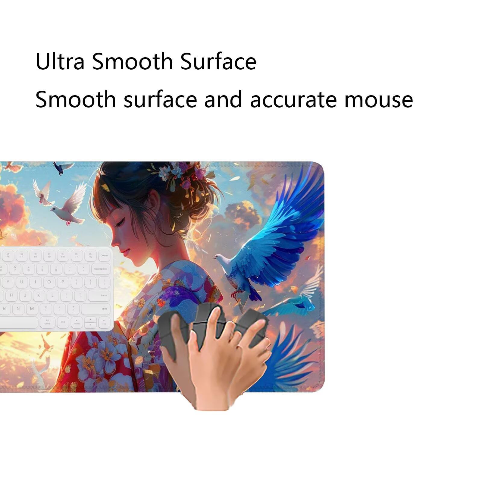 Alfombrilla Ratón Pájaro Alfombrilla Ratón Gaming XXL 1200x600x3mm Accesorios Escritorio,Antideslizante Mousepad Chica Tapete Escritorio Infantil,para Alfombrilla Pc Teclado Ratón J872