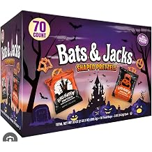 Halloween Bats and Jacks Pretzel Treats, Variety Pack, 68 Individually Wrapped Pieces