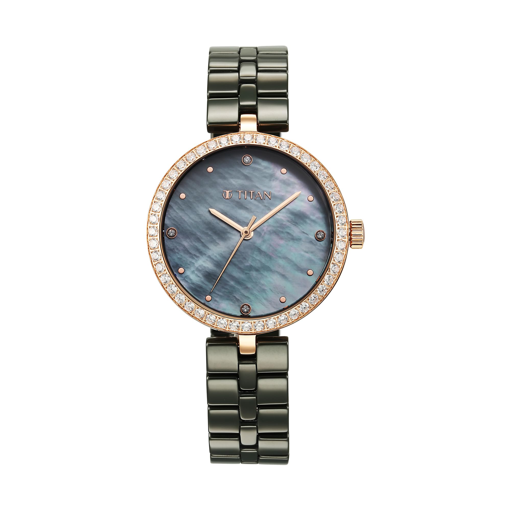 Titan Purple Ceramics Quartz Analog Mother of Pearl Dial Green Ceramic Strap Watch for Women_95215KC04 (B0D387J8DT) Amazon Price History, Amazon Price Tracker