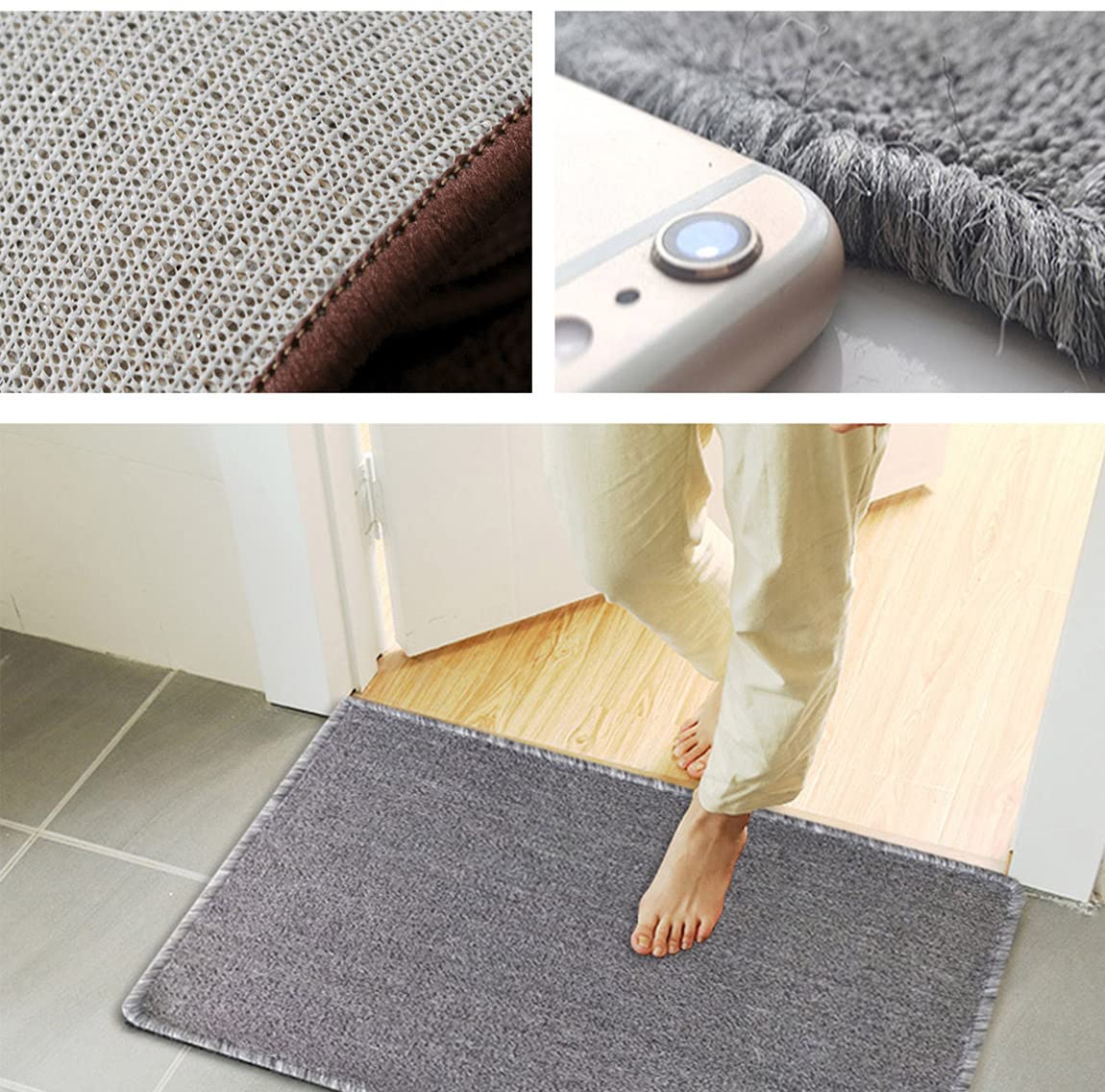 LYGLIGH Ultradünne Fußmatte – 119,4x61 Cm, Rutschfeste Gummirückseite, Waschbar, Für Eingang & Küche