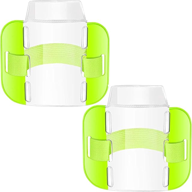 Arm Badge Holder, Security Arm Badge Holder, 2Pcs High Viz Yellow SIA ID License Badge Holder with Adjustable Strap for Security Door Staff Bouncer Doorman