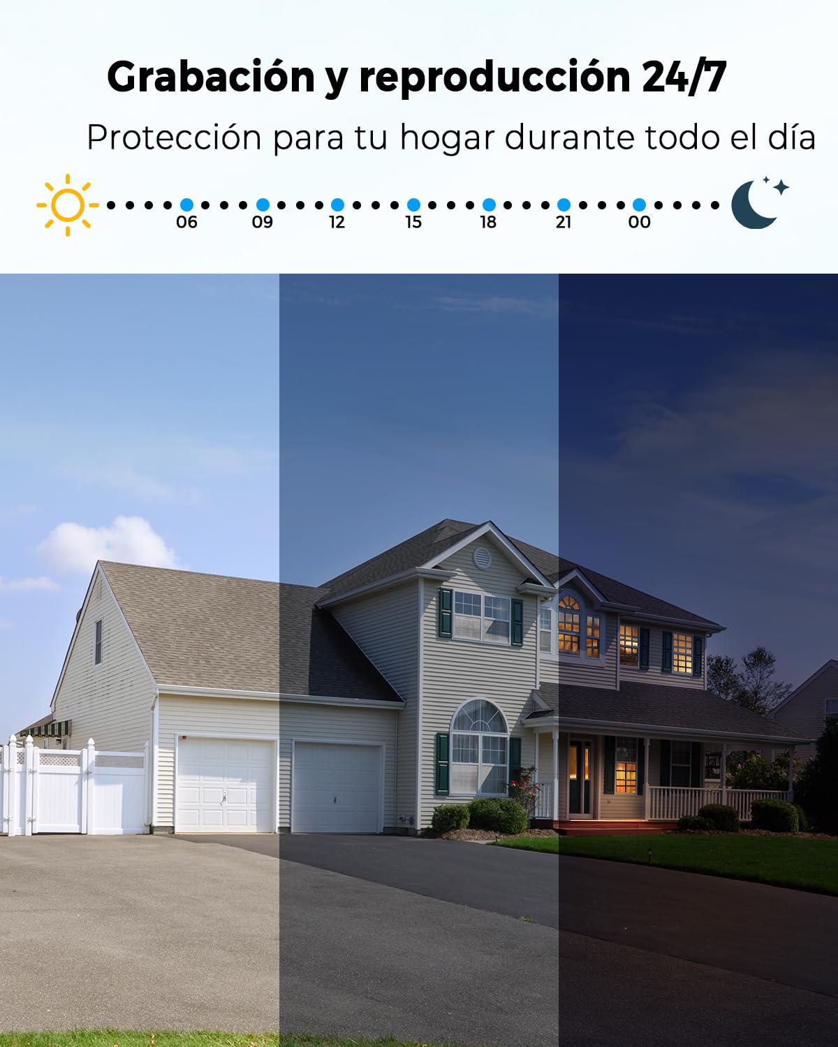 Reobiux 2K PTZ IP Camara Vigilancia WiFi Exterior con Doble Lente, 1 Pack | Seguimiento Automático, Visión Nocturna Color, Audio Bidireccional, Grabación Local, Impermeable IP66, Tecnología PTZ