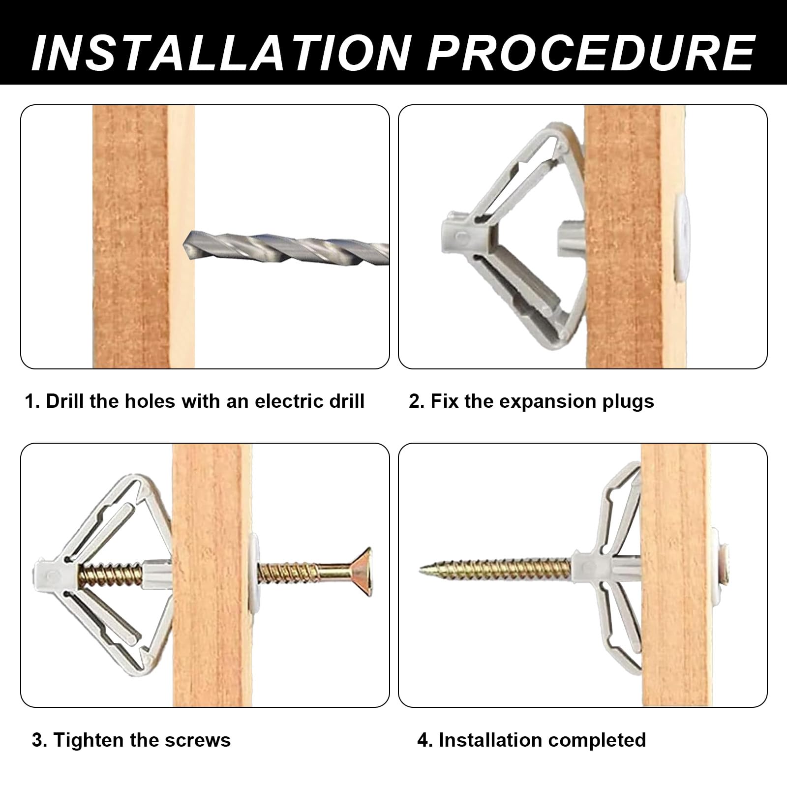 Plasterboard Wall Plugs and Screws Set, Drywall Anchors and Drywall Screws, Plaster Board Screws and Wall Plugs Set - Image 3