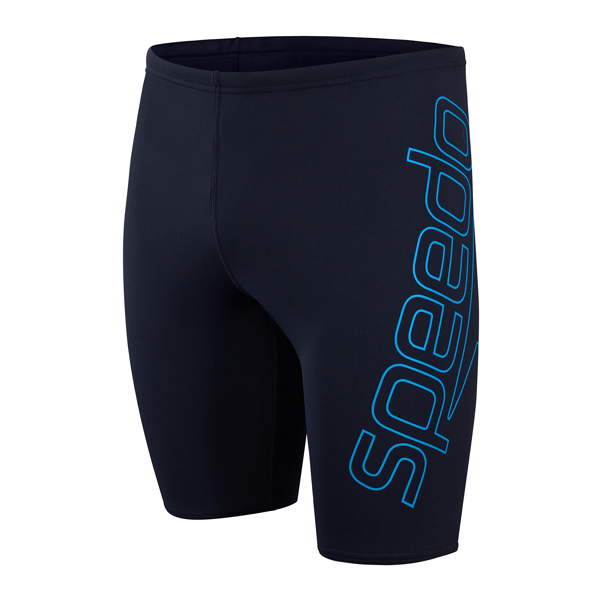 Speedo Men's Boom Logo Placement Jammer, True Navy/Bondi Blue, 28