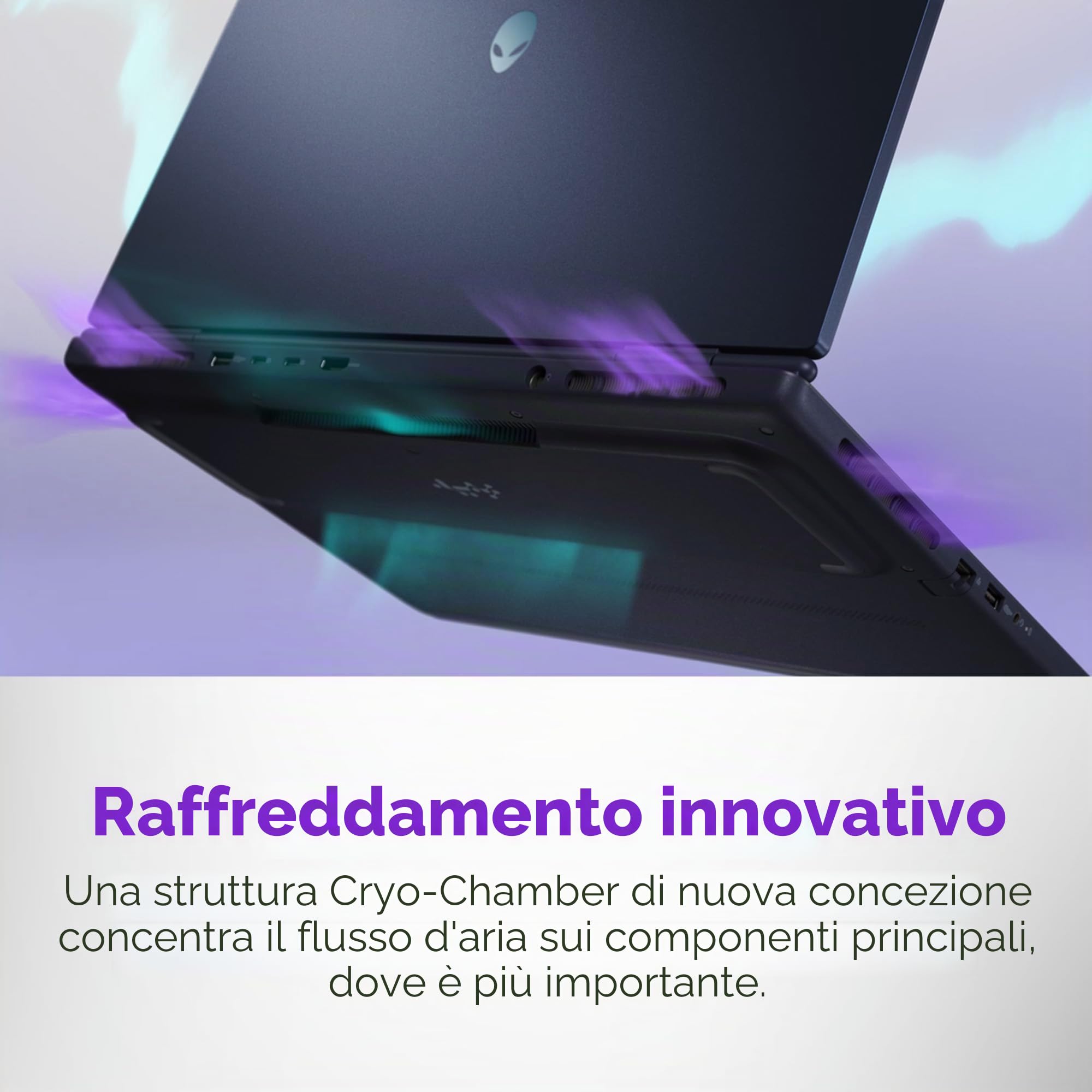 Alienware 16 Aurora Laptop da gioco AC16250-16" WQXGA 120 Hz, processore Intel Core 7-240H, RAM DDR5 16 GB, SSD da 1 TB, scheda grafica NVIDIA GeForce RTX 5050 8 GB, Windows 11 Home