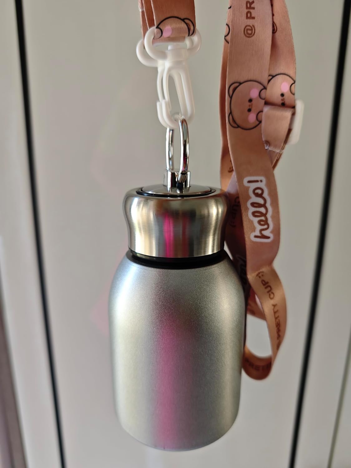 10 oz Mini Vacuum Insulated Tumbler small Water cup Small Stainless Steel Bottle for Hot and Cold Drinks Travel Coffee Mug With Portable straps For Women Gifts Travel Camping Hiking(Silver) - Image 4