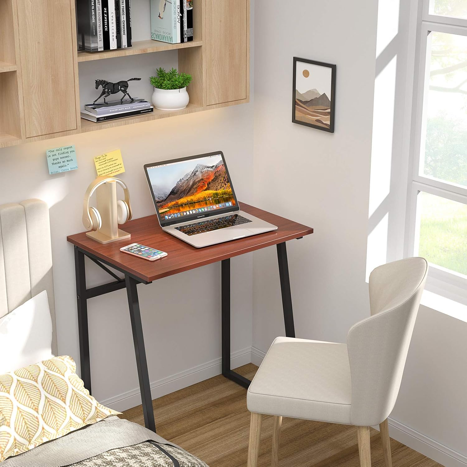 Homfio Computer Desk, 23.6’’ Modern Simple Study Desk Student Desk PC Laptop Notebook Writing Table for Home Office Workstation Small Reading Desk for Space Saving
