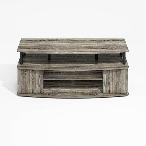 Miniatura 3 de Furinno Jaya - Soporte de TV, centro de entretenimiento, consola de TV, para televisores de hasta 55 pulgadas, con 2 puertas y orificios para Roble