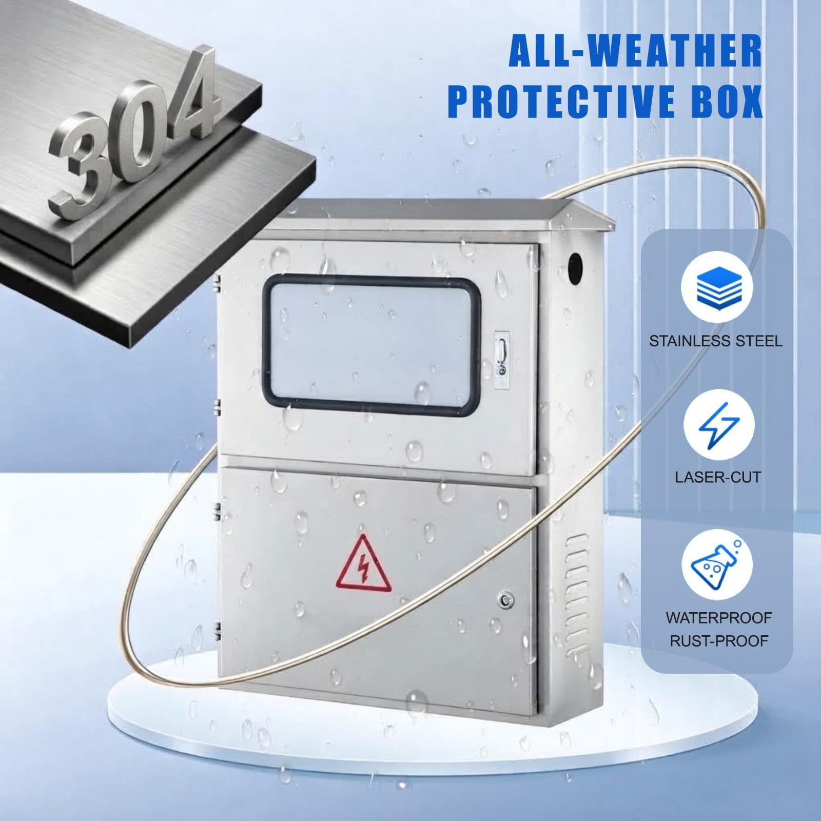 Quadro Elettrico In Acciaio Inox 304 Con Piastra Zincata & Serratura