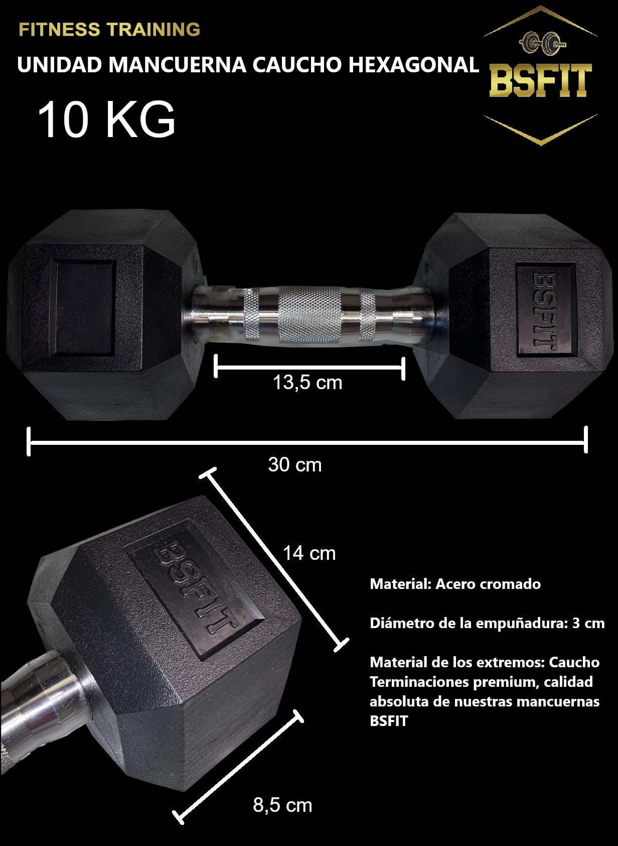 1 hantle hantle, ergonomiczne sześciokątne dumbells z chromowanym uchwytem i gumową powłoką 2,5 kg do 15 kg X JEDNOSTKA Ćwiczenia dla mężczyzn lub kobiet