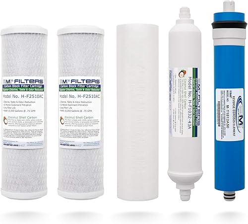 Miniatura 8 de APPLIED MEMBRANES INC. Reemplazo del filtro de ósmosis inversa AMI | Juego de prefiltro | para sistemas de filtración de agua de 5 etapas (solo