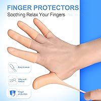 Vista 4 de 20 unidades de protectores de dedo de gel, protección de puntas de dedo de silicona, vendajes de punta de dedo suaves y de alta elasticidad