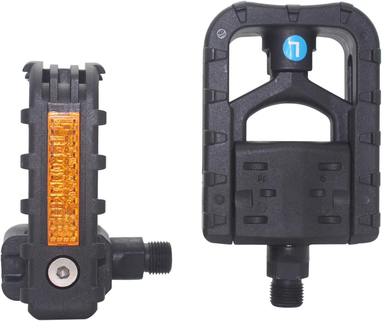 DRBIKE Folding Bike Pedals Black Nylon Bicycle Flat Platform Pedals