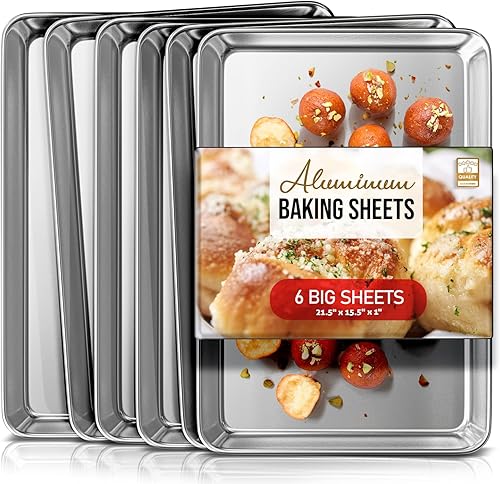 Miniatura 11 de Eatex Aluminum Baking Sheet Set, 2 Pack Cookie Sheet Set, 10" x 15" Jelly Roll Baking Pan Set, Cookie Sheets for Baking Nonstick, Quality Baking