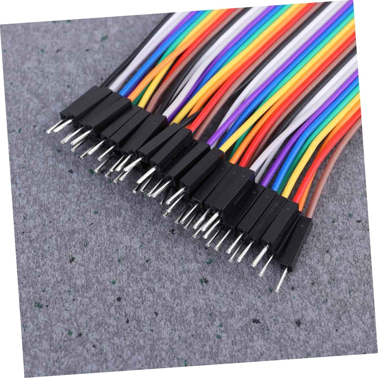 BELLIFFY 10pcs Breadboard Jumper Wires Cable Kit 40pin 2.54mm Colorful Male to Male 320cm