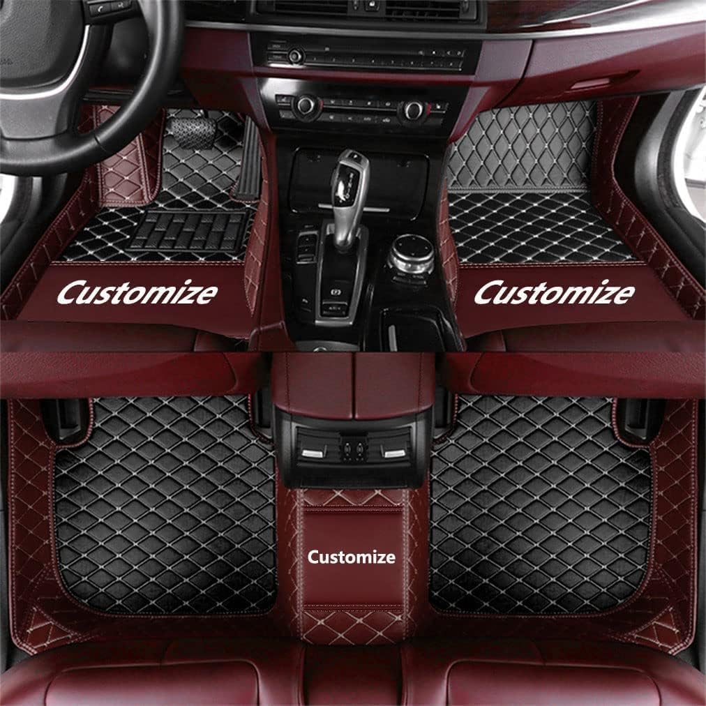 Custom Car Mats - MingyunSM Premium Leather Car Floor Liners Full Coverage for Most Vehicles (Black & Coffee)