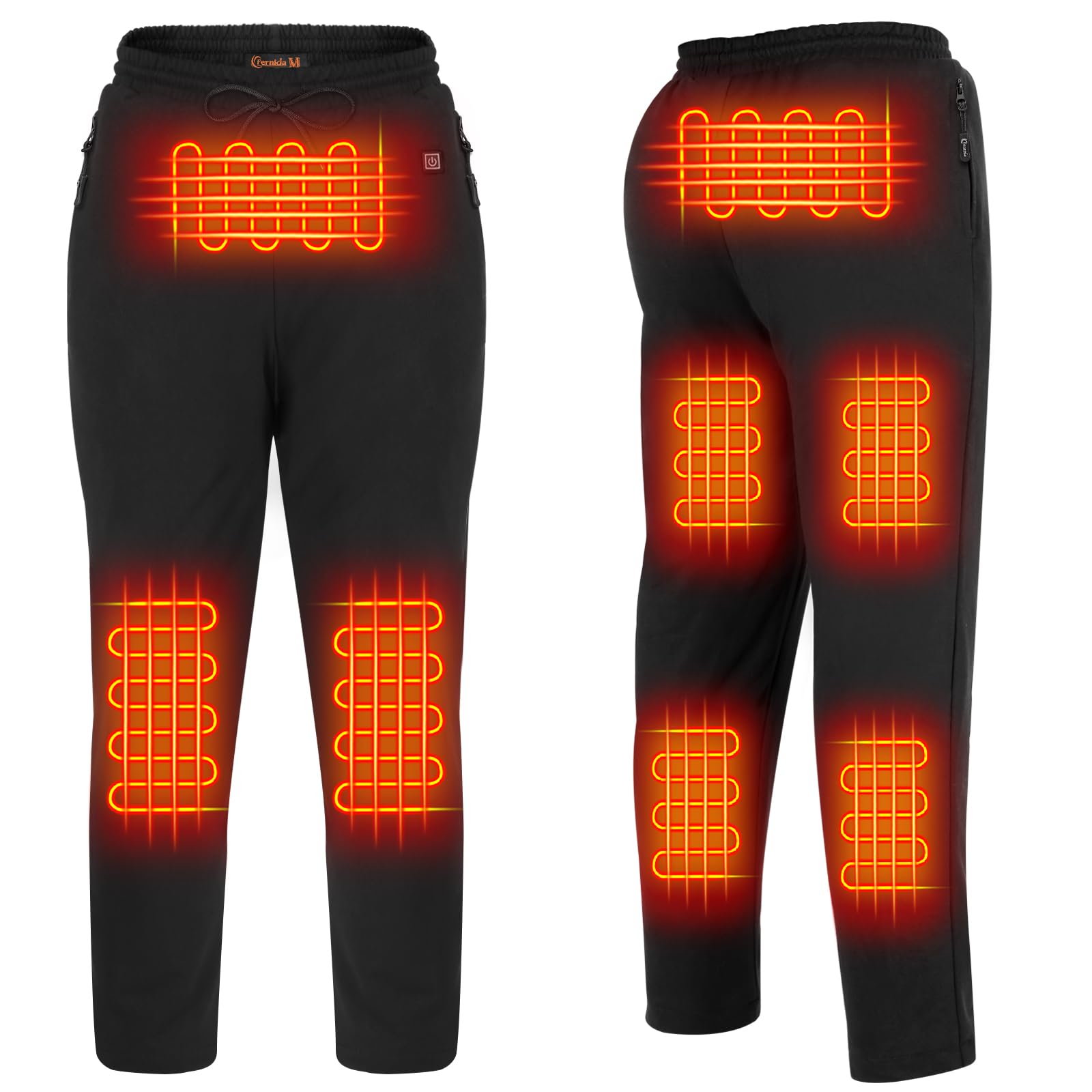 Heated Pants for Men Women, Thick Electric 5V USB 8 Zones Heating Trousers Winter Outdoor Warm (Battery Not Included)