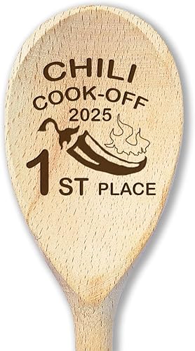 Chili Cook Off Spoon Premio Personalizado Trofeo de Chili de Madera Premio Campeón de Cocina 1er 2do 3er Lugar Mejor Postre Personalizado Nombre de