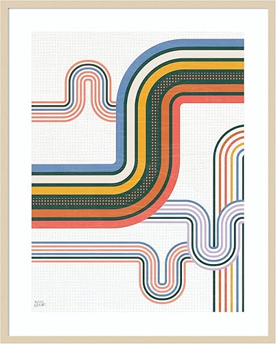 Miniatura 4 de Amanti Art Framed Wall Art Print 21x17 Retro Subway I Bright by Melissa Averinos, Abstract Wall Art, Mid Century Modern Decor, Small Poster Painting